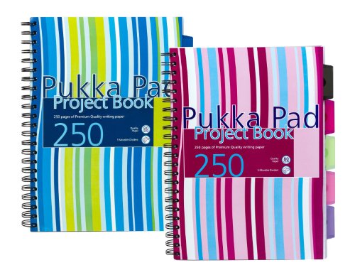 Pukka Pads Projektbuch, A4, 80g/m2, 5 farbige Trennblätter, verrückbar von Pukka Pads