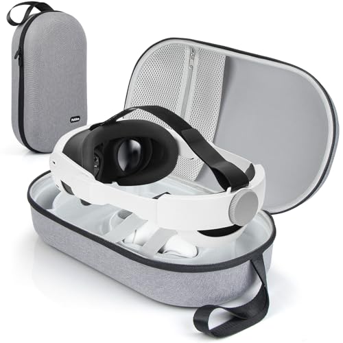 Pulchra Große Hartschalenkoffer Tasche Kompatibel mit VR-Brille, VR-Headset Zubehör, Hartschalen Tragetasche von für Reise und Zuhause, Grau von Pulchra
