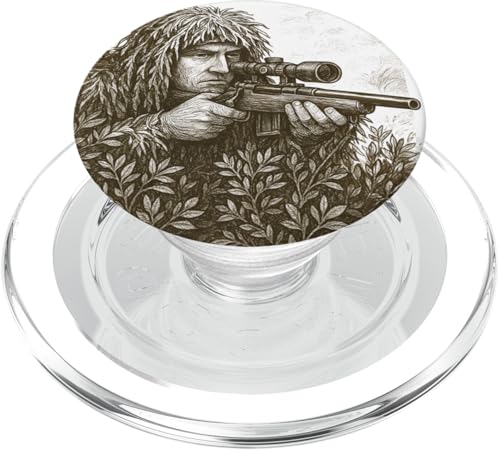 Dienst ruft: Ghillie Suit Sniper PopSockets PopGrip für MagSafe Dienst ruft: Ghillie Suit Sniper PopSockets PopGrip für MagSafe von Pulp Culture