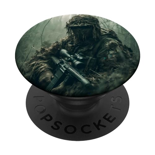 Duty Calls: Ghillies Anzug Operativ im Nebel PopSockets mit austauschbarem PopGrip von Pulp Culture