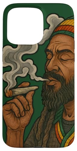 Weise rauchender Rastafari Hülle für iPhone 15 Pro Max Weise rauchender Rastafari Hülle für iPhone 15 Pro Max von Pulp Culture