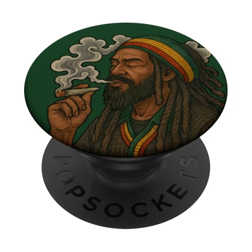 Weise rauchender Rastafari PopSockets Klebender PopGrip Weise rauchender Rastafari PopSockets Klebender PopGrip von Pulp Culture