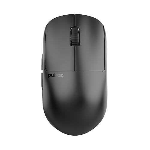 Pulsar Gaming Gears X2H Kabellose Gaming-Maus, ultraleicht, 54 g, symmetrisch, optischer Schalter, 2,4 GHz, 1 ms, 26000 DPI, PAW3395-Sensor (Medium, Wireless, Schwarz) von Pulsar Gaming Gears