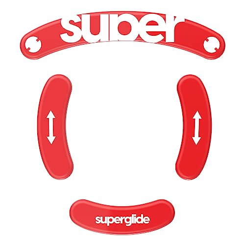 Superglide2 – Neue kontrollierbare Geschwindigkeit, strukturierte Oberfläche, glatteste Mausfüße/Schlittschuhe aus ultrastarkem Glas, Glatte und langlebige Sohle für Logitech GPro Wireless [rot] von Pulsar Gaming Gears