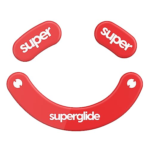 Superglide2 – Neue kontrollierbare Geschwindigkeitsoberfläche, schnellste und glatteste Mausfüße/Gleiter aus ultrastarkem Glas, glatte und langlebige Sohle für Razer DeathAdder V3 Pro [rot] von Pulsar Gaming Gears