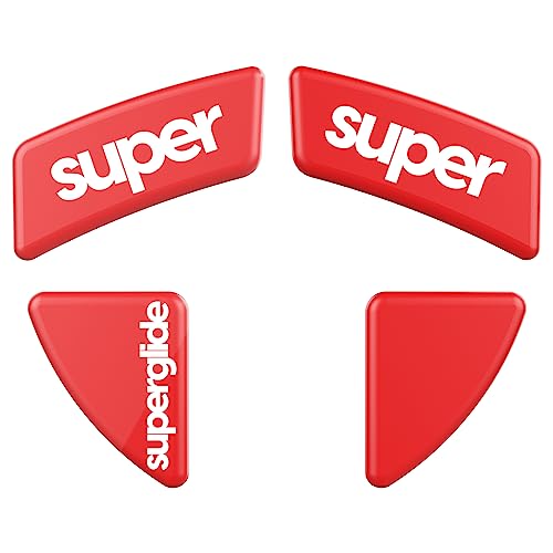 Superglide2 – Steuerbare Geschwindigkeit, strukturierte Oberfläche, glatte Mausfüße/Gleiter, hergestellt aus ultrastarkem Glas, glatte und langlebige Sohle für Razer Viper Ultimate, Rot von Pulsar Gaming Gears