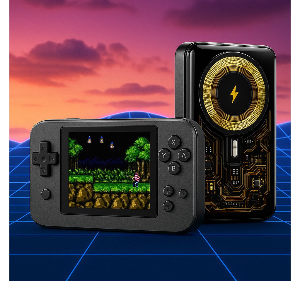 Pulse L9 Retro Konsole & Powerbank – 3” Display, 5000 mAh, USB-C Pulse L9 Retro Konsole & Powerbank – 3” Display, 5000 mAh, USB-C von Pulse