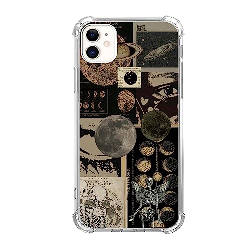 Ästhetische Vintage Grunge Collage Handyhülle kompatibel mit iPhone 11, Schädel Planeten Collage Cover für Teenager Männer Frauen, trendige coole TPU Bumper Case Cover für iPhone 11 Ästhetische Vintage Grunge Collage Handyhülle kompatibel mit iPhone 11, Schädel Planeten Collage Cover für Teenager Männer Frauen, trendige coole TPU Bumper Case Cover für iPhone 11 von Pumhey