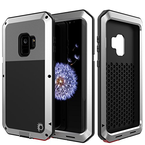 Galaxy S9 Metallhülle, strapazierfähig, Militärqualität, stoßfest, Hybrid-Vollkörper-Hartaluminium und TPU-Design, rutschfest, Fallschutz für Samsung Galaxy S9 [Silber] von PunkCase