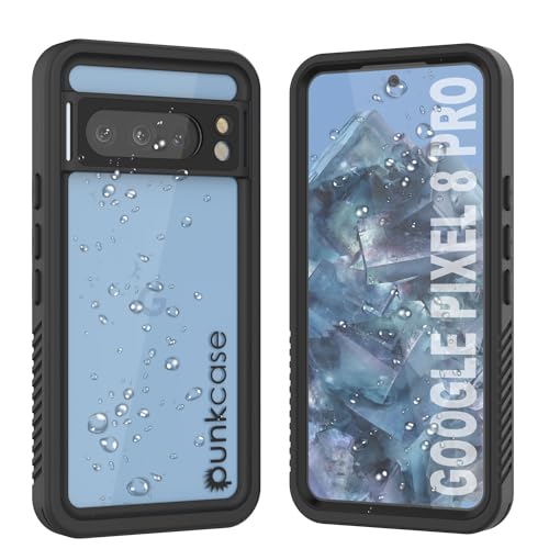 PunkCase Pixel 8 Pro wasserdichte Hülle [Extreme Serie] [Slim Fit] [IP68 zertifiziert] [stoßfest] [schmutzdicht] [schneefest] Armor Cover für Google Pixel 8 Pro (6,7 Zoll) (2023) [Schwarz] von PunkCase