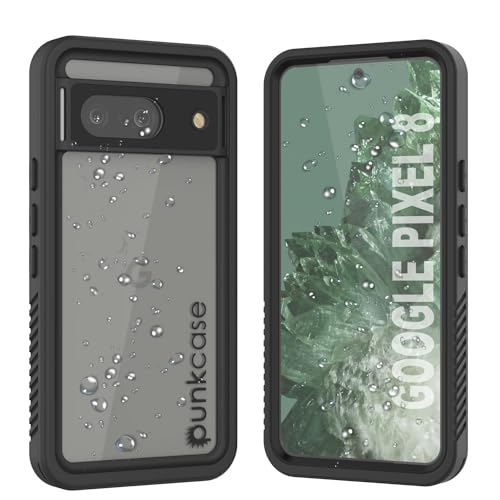 PunkCase Pixel 8 Wasserdichte Hülle [Extreme Serie] [Slim Fit] [IP68 Zertifiziert] [Stoßfest] [Schmutzdicht] [Schneedicht] Armor Cover für Google Pixel 8 (6,2 Zoll) (2023) [Schwarz] von PunkCase