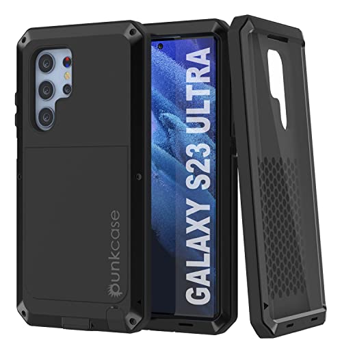 PunkCase Schutzhülle für Galaxy S23 Ultra aus Metall, robust, militärische Qualität, stoßfest, Hybrid-Ganzkörper-Hartaluminium und TPU-Design, rutschfest, für Galaxy S23 Ultra 5G (2023) (17,3 cm) von PunkCase