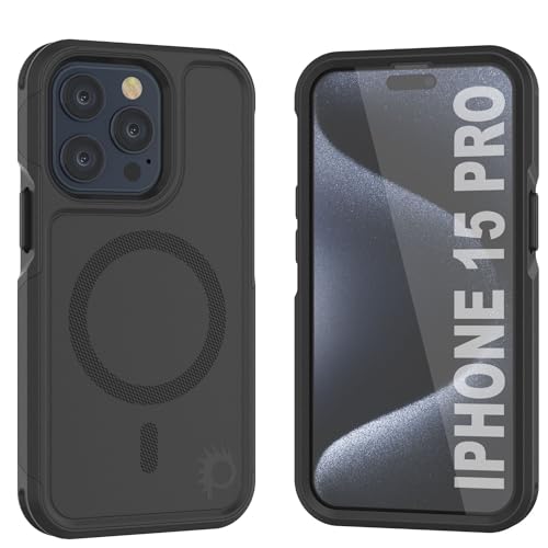 PunkCase Schutzhülle für iPhone 15 Pro [Spartan 2.0] Transparente, robuste, robuste Abdeckung mit Displayschutzfolie aus gehärtetem Glas, ultradünn, 360 Grad Rundumschutz für iPhone 15 Pro (2023) (6,1 von PunkCase