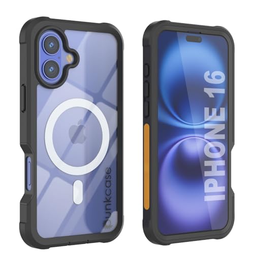 PunkCase Schutzhülle für iPhone 16 (Spartan 3.0 Serie), robuste, robuste Schutzhülle mit Ständer und MagRing und Displayschutzfolie aus gehärtetem Glas, ultradünner Schutz für iPhone 16 (2024) (6,1 von PunkCase