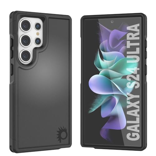 PunkCase Spartan 2.0 Schutzhülle für Galaxy S24 Ultra 5G (17,3 cm), transparent, robust, ultradünn, militärischer Schutz, mit erhöhter Einfassung, Schwarz von PunkCase