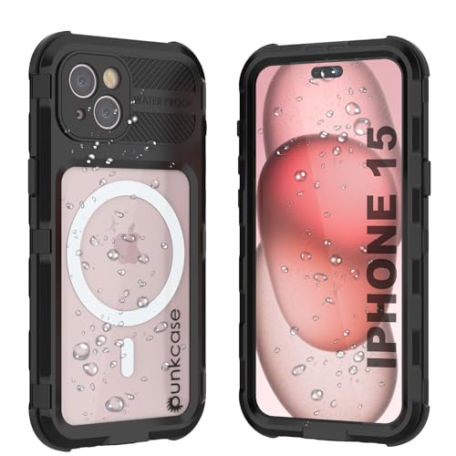 PunkCase Wasserdichte Aluminium-Schutzhülle für iPhone 15 [Metal Extreme 2.0 Serie] IP68 robuste Stoßstangen-Abdeckung mit integriertem Displayschutz, ultimativer Schutz für iPhone 15 (6,1 Zoll), von PunkCase