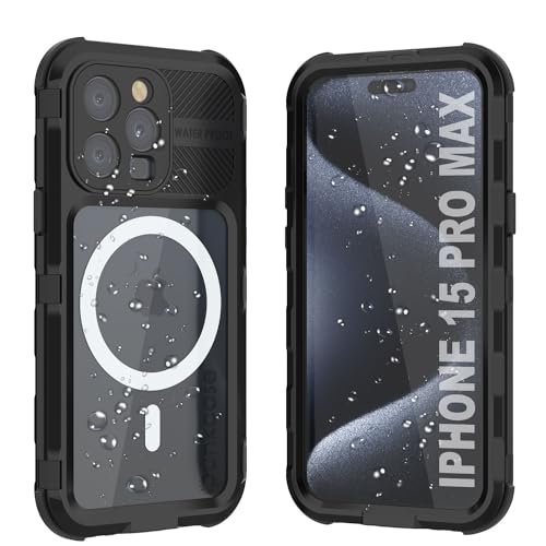 PunkCase Wasserdichte Aluminium-Schutzhülle für iPhone 15 Pro Max [Metal Extreme 2.0 Serie] IP68 robuste Stoßstangen-Abdeckung mit integriertem Displayschutz, ultimativer Schutz für iPhone 15 Pro Max von PunkCase