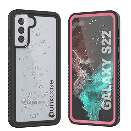 PunkCase Wasserdichte Schutzhülle für Galaxy S22 [Extreme Serie] [Slim Fit] [IP68 zertifiziert] [stoßfest] [schmutzdicht] [schneefest] Armor Cover für Galaxy S22 5G (6,1 Zoll) (2022) [Rosa] von PunkCase
