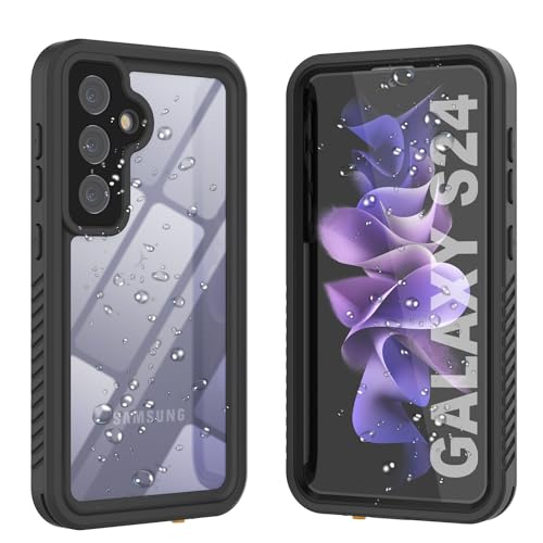 PunkCase Wasserdichte Schutzhülle für Galaxy S24 (Extreme Serie), schmale Passform, IP68-zertifiziert, stoßfest, schmutzdicht, schneefest, Schutzhülle für Galaxy S24 5G (6,2 Zoll) (2024), Schwarz von PunkCase