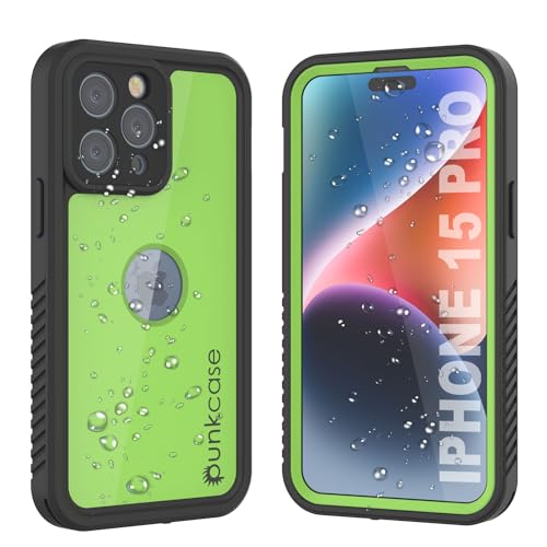 PunkCase Wasserdichte Schutzhülle für iPhone 15 Pro, StudStar-Serie, schmale Passform, IP68-zertifiziert, stoßfest, schmutzdicht, schneefest, 360-Grad-Ganzkörper-Schutzhülle für iPhone 15 Pro (6,1 von PunkCase