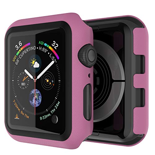 Punkcase Displayschutzfolie für Apple Watch, 40 mm, 9H gehärtetes Glas, iWatch 5, Rundumschutz, ultradünner Schutz für Apple iWatch Serie 5/4 (Pink) von PunkCase