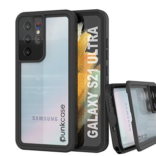 Punkcase Entworfen für Galaxy S21 Ultra wasserdichte Hülle [StudStar-Serie] [Slim Fit] [IP68 zertifiziert] [stoßfest] [schmutzdicht] [schneefest] Armor Cover 5G (6,8 Zoll) (2021) [transparent] von PunkCase