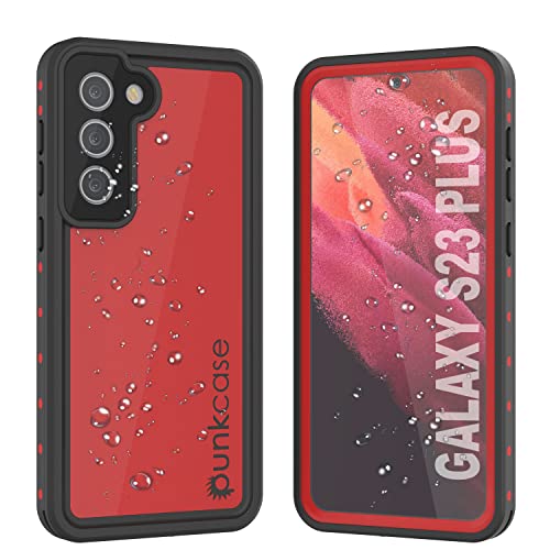 Punkcase Entworfen für Galaxy S23 Plus wasserdichte Hülle [StudStar Serie] [Slim Fit] [IP68 zertifiziert] [Stoßfest] [Schneefest] Armor Cover für Galaxy S23 Plus 5G (6,6 Zoll) (2) 023) [ Rot] von PunkCase