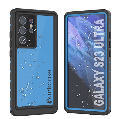 Punkcase Entworfen für Galaxy S23 Ultra Wasserdichte Hülle [StudStar Serie] [Slim Fit] [IP68 zertifiziert] [Stoßfest] [Schneefest] Armor Cover für Galaxy S23 Ultra 5G (6,8 Zoll) (2023) ) [Blau] von PunkCase