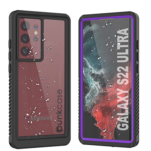 Punkcase Galaxy S22 Ultra Wasserdichte Hülle [Extreme Serie] [Slim Fit] [IP68 zertifiziert] [Stoßfest] [Schmutzdicht] [Schneefest] Armor Cover für Galaxy S22 Ultra 5G (6,8 Zoll) (2022) [Lila] 10 von PunkCase