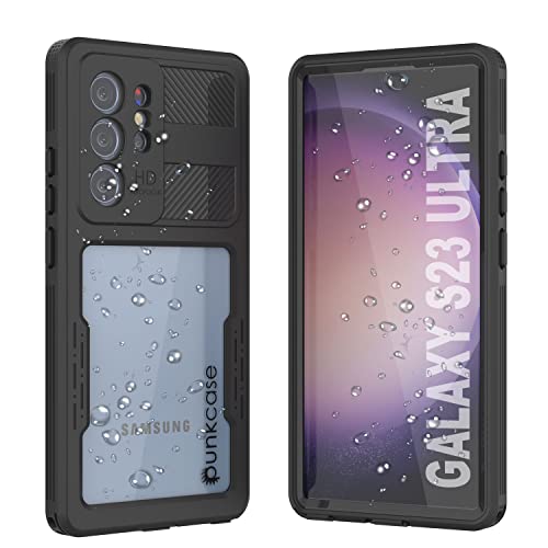 Punkcase Galaxy S23 Ultra wasserdichte Hülle [Alpine 2.0 Serie] [Slim Fit] [IP68 zertifiziert] [stoßfest] [schmutzdicht] [schneefest] Armor Cover für Galaxy S23 Ultra 5G (6,8 Zoll) (2023) [Schwarz] von PunkCase