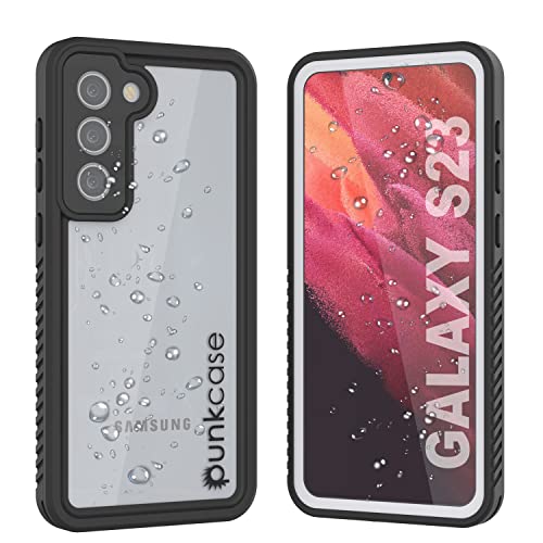 Punkcase Galaxy S23 wasserdichte Hülle [Extreme Serie] [Slim Fit] [IP68 zertifiziert] [Stoßfest] [Schmutzdicht] [Schneefest] Armor Cover für Galaxy S23 5G (6,1 Zoll) (2023) [Weiß] von PunkCase