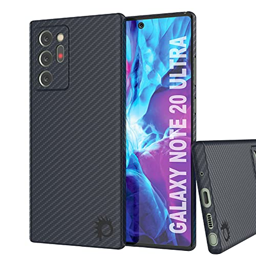 Punkcase Note 20 Ultra Carbon Fiber Hülle [AramidShield Serie] Ultra Slim & Light Kevlar Skin Made from 100% Aramid Fiber,Military Grade Protection for Your Galaxy Note20 Ultra 5G (6.9 Zoll) [Schwarz] von PunkCase