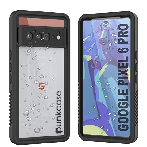 Punkcase Pixel 6 Pro Wasserdichte Hülle [Extreme Serie] [Slim Fit] [IP68 Zertifiziert] [Stoßfest] [Schmutzdicht] [Schneefest] Armor Cover für Google Pixel 6 Pro (6,7 Zoll) (2021) [Schwarz] von PunkCase
