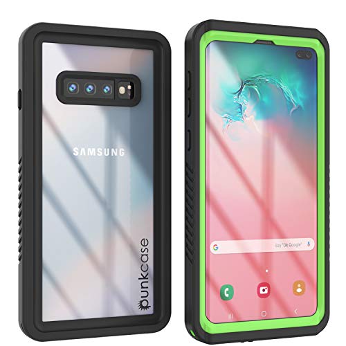 Punkcase S10 Plus wasserdichte Hülle [Extreme Serie] [Slim Fit] [IP68 zertifiziert] [Stoßfest] [Schmutzdicht] [Schneefest] Armor Cover kompatibel mit Samsung Galaxy S10 Plus [Grün] von PunkCase