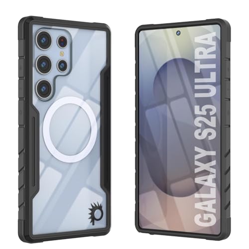 Punkcase Schutzhülle für Galaxy S25 Ultra [Armor Stealth-Serie], mehrschichtige Schutzhülle in Militärqualität, mit Aluminiumrahmen, transparente Rückseite, ultimativer Fallschutz für Ihr S25 Ultra 5G von PunkCase