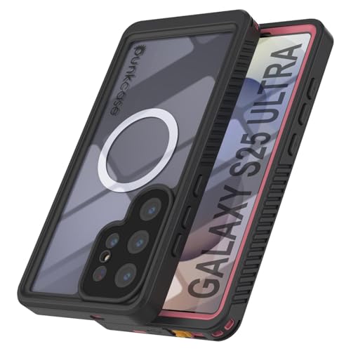 Punkcase Schutzhülle für Galaxy S25 Ultra [Extreme Mag Serie] [Slim Fit] [IP68 zertifiziert] [stoßfest] Armor Cover mit eingebautem Displayschutz für Galaxy S25 Ultra (6,8 Zoll) (2025) (Rosa) von PunkCase