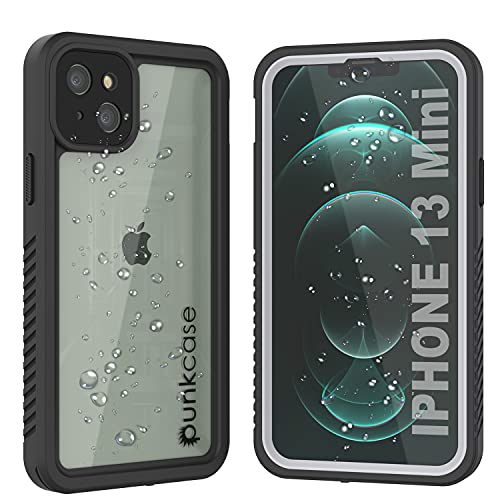 Punkcase Schutzhülle für iPhone 13 Mini, wasserdicht, extreme Serie, schmale Passform, IP68-zertifiziert, schneefest, mit integriertem Displayschutz für iPhone 13 Mini (5.4 Zoll) (2021) (weiß) von PunkCase