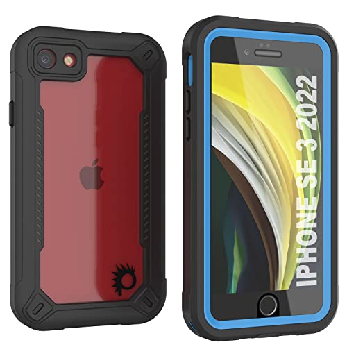 Punkcase Schutzhülle für iPhone SE 2022 [Maximus Serie] [Slim Fit] [IP68 zertifiziert] [stoßfest] transparente Schutzhülle mit Displayschutzfolie, ultimativer Schutz für iPhone SE 2022 (4,7 Zoll) von PunkCase