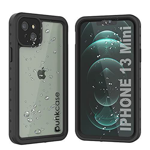 Punkcase StudStar Schutzhülle für iPhone 13 Mini, wasserdicht, schmale Passform, IP68 zertifiziert, stoßfest, schneefest, 360 Grad Rundumschutz für iPhone 13 Mini (5.4 Zoll) (2021) [transparent] von PunkCase