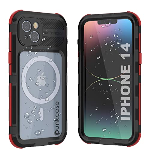 Punkcase Wasserdichte Aluminium-Schutzhülle für iPhone 14 [Metal Extreme 2.0 Serie] IP68 robuste Stoßfängerabdeckung mit integriertem Displayschutz, ultimativer Schutz für iPhone 14 (6,1 Zoll) von PunkCase