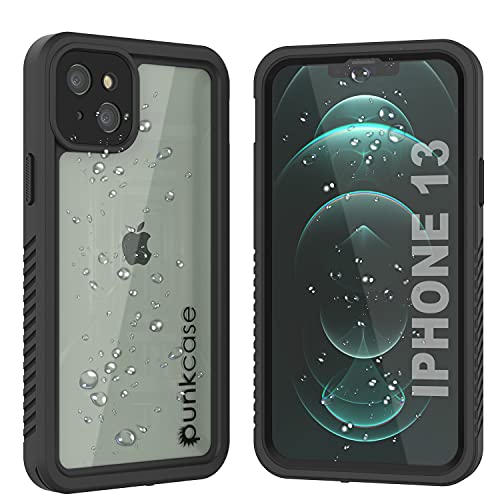 Punkcase Wasserdichte Schutzhülle für iPhone 13 [Extreme Serie] [Slim Fit] [IP68 zertifiziert] [stoßfest] [schneefest] Panzerabdeckung mit eingebauter Displayschutzfolie für iPhone 13 (6,1 Zoll) von PunkCase