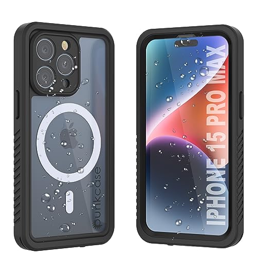 Punkcase Wasserdichte Schutzhülle für iPhone 15 Pro Max, Extreme Mag Serie, schmale Passform, IP68-zertifiziert, stoßfest, mit integriertem Displayschutz für iPhone 15 Pro Max (6,7 Zoll) (2023), von PunkCase