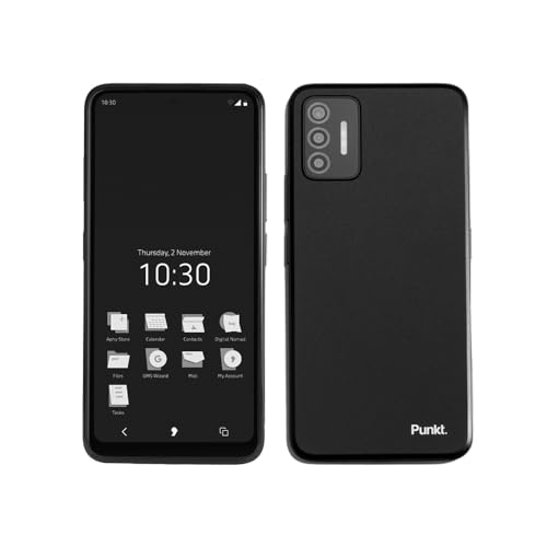 Punkt. MC02 5G Secure Phone, Smartphone mit Apostrophy OS, Schweiz, Threema, Integriertes VPN, Datenschutz und Digitale Sicherheit, 128 GB Speicher, 6 GB RAM, Dual SIM, Unlocked - Schwarz von Punkt.