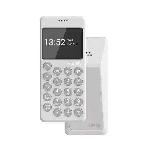 Punkt. MP02 Neue Generation Minimalistisches Handy mit 4G LTE, mit Digitale Sicherheit, Wi-Fi Hotspot, Nano-SIM, Multiband - Hellgrau von Punkt.