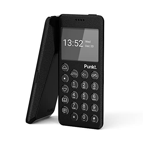 Punkt. MP02 Neue Generation Minimalistisches Handy mit 4G LTE, Dumb Phone mit Digitale Sicherheit, Wi-Fi Hotspot, Nano-SIM, Multiband - Schwarz von Punkt.