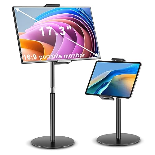 Purboah Tablet-Ständer für iPad, groß, tragbarer Monitorständer für Schreibtisch, 39,6 cm, 44,8 cm, Ständer für Kindle, Smartphones, Display, verstellbare Höhe, schwere breitere Basis von Purboah