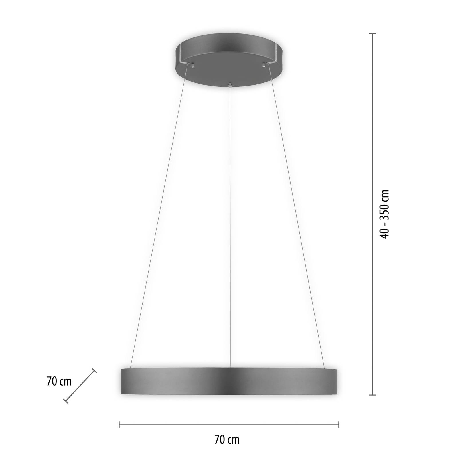 PURE E-Clipse LED-Hängeleuchte, CCT, grau von Pure