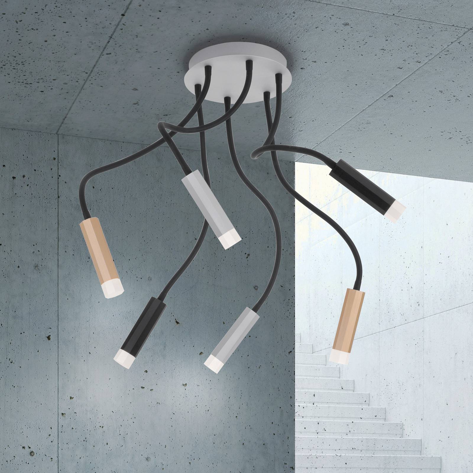 PURE Gemin LED-Deckenleuchte 6-flammig mix PURE Gemin LED-Deckenleuchte 6-flammig mix von Pure