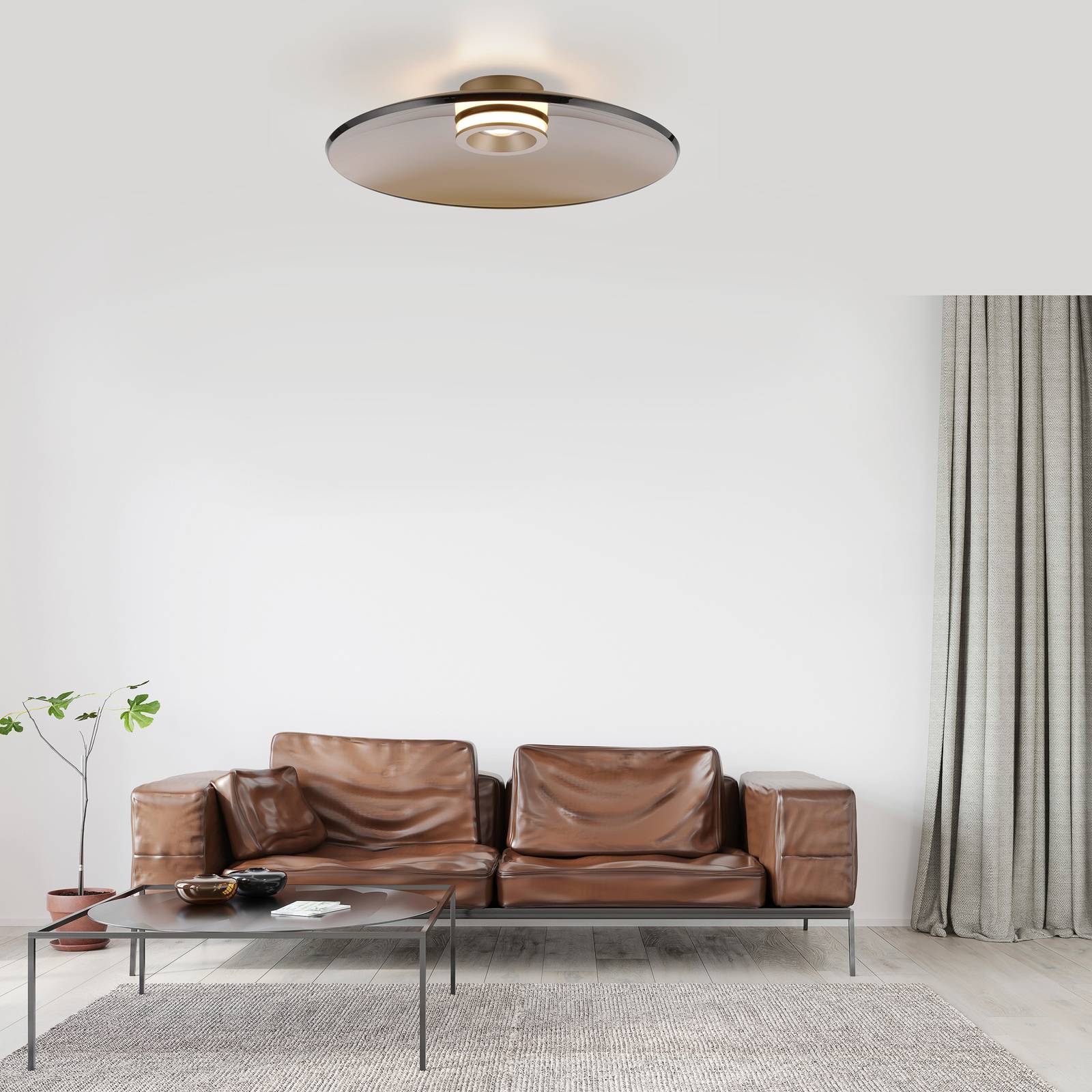 PURE LED-Deckenleuchte Moon, bronze, Ø 50 cm, Glas/Aluminium PURE LED-Deckenleuchte Moon, bronze, Ø 50 cm, Glas/Aluminium von Pure