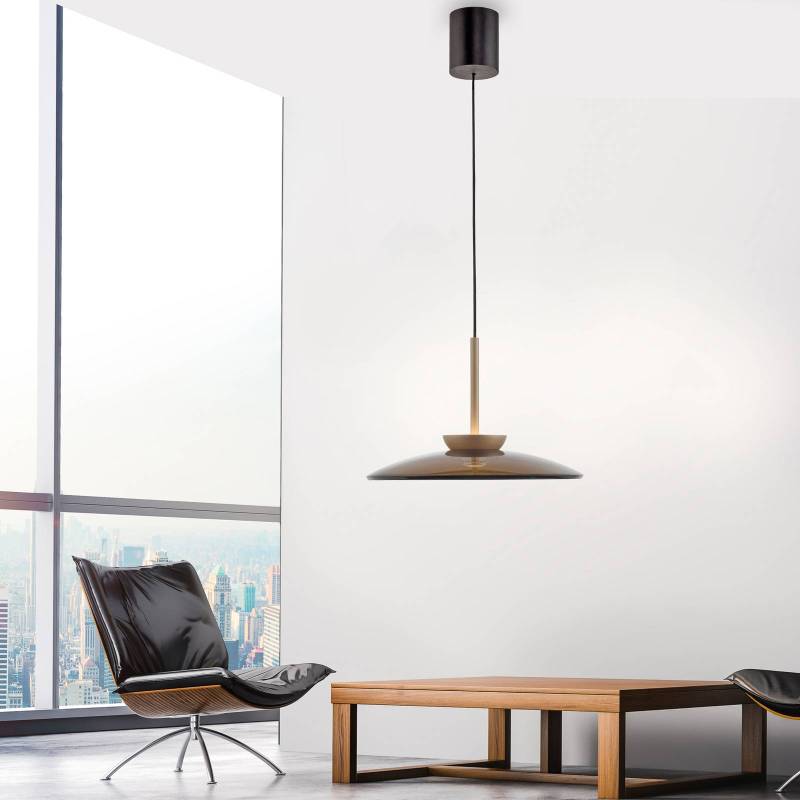 PURE LED-Hängelampe E-Moon bronze Glas/Aluminium Ø 50 cm CCT von Pure
